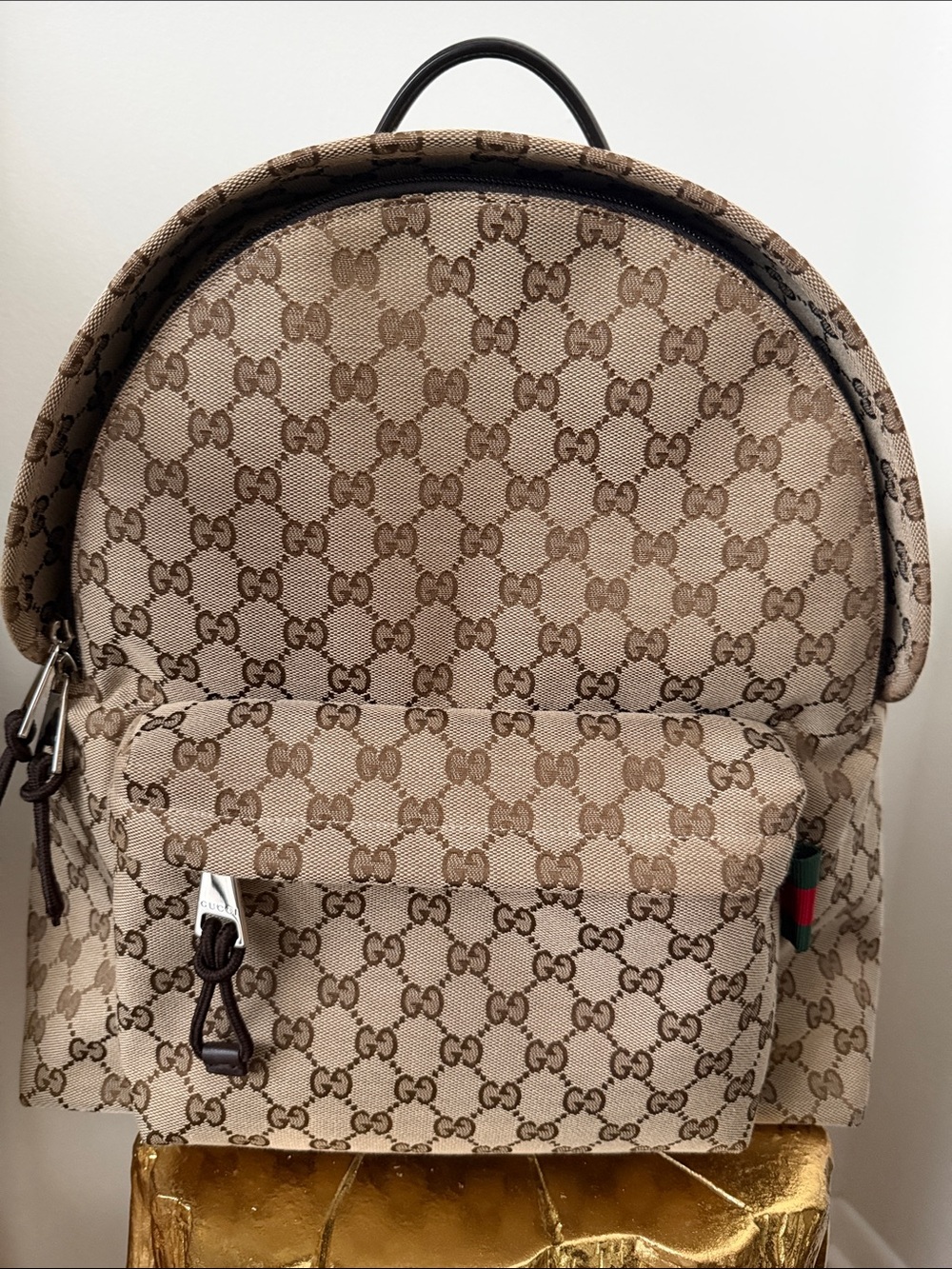 Gucci Brown Canvas Medium Supreme Backpack